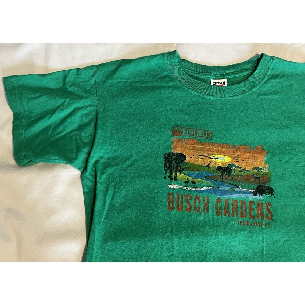 Vintage Busch Gardens T Shirt Graphic Safari Excursion Tampa FL Green M - Picture 9 of 16